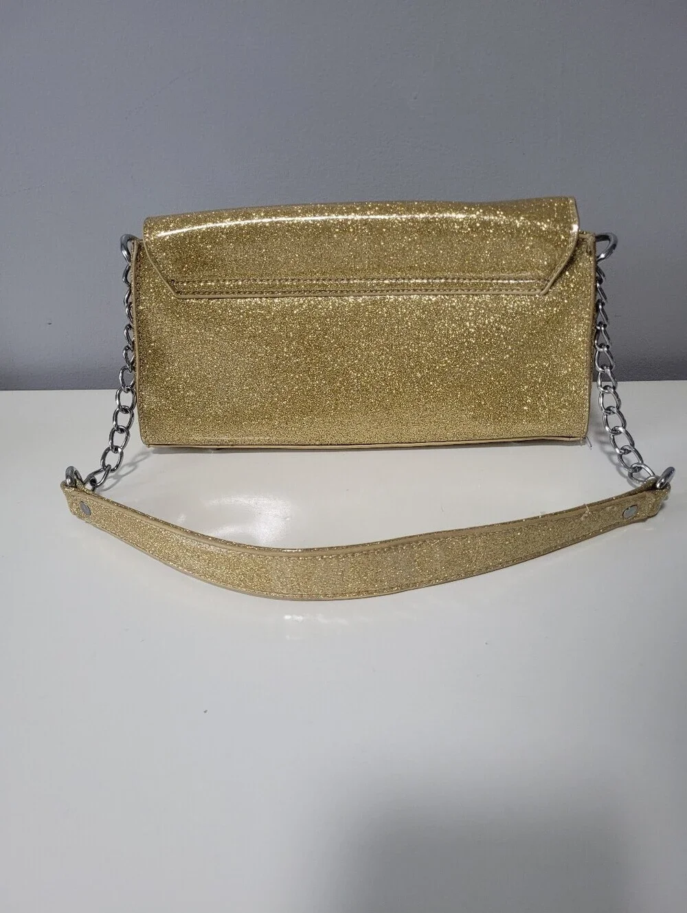 Sourpuss Gold Glitter Party Clutch, VGUC
